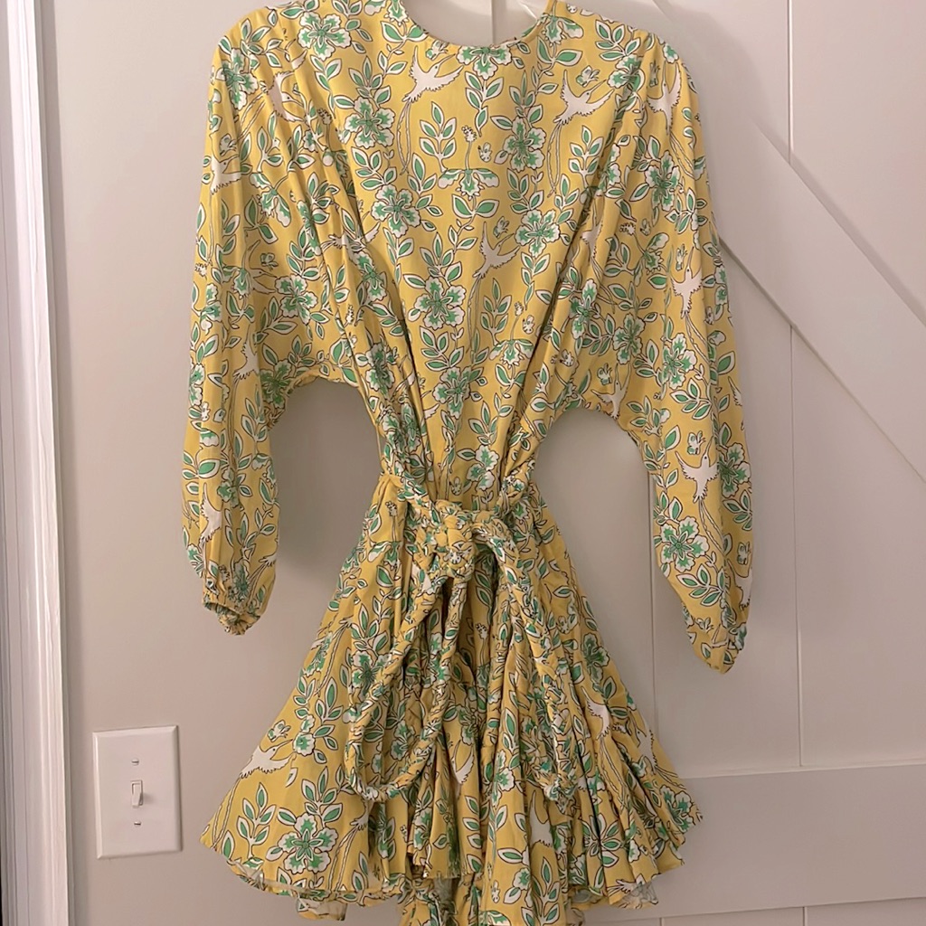 Rhode Ella Dress In Green And Yellow Print!